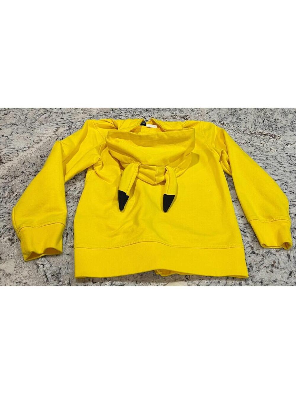 Pokemon Boys Sweatshirt Medium Yellow Ears Hoodie Logo Graphic Print Pokeball - Picture 2 of 6